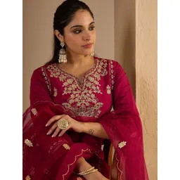 Indo Era Women Ethnic Motifs Printed Kurta with Trousers & Dupatta-picture-28