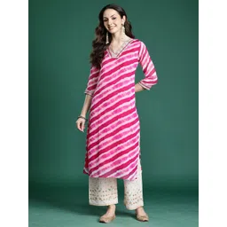 Indo Era Women Leheriya Printed Mirror Work Kurta-picture-22