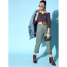 Indo Era Women Stylish Black Floral Bardot Top-picture-15