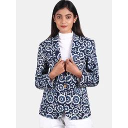 INDOPHILIA Printed Single-Breasted Cotton Blazer-picture-14
