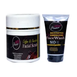 Indopower DD210 100g Coffee &a; Chocolate Facial Scrub with 100g Activated Charcoal Facewash Combo Pack-picture-35