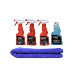 Indopower Ff572 Car Shampoo, Leather Shiner Spray, Dashboard Shiner Spray, Tyre Shiner Spray, 1 Pc Car Cloth Kit, AHh574-picture-10