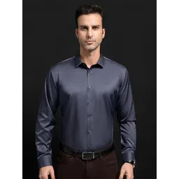 INDOPRIMO Men Solid Spread Collar Satin Formal Shirt-picture-21