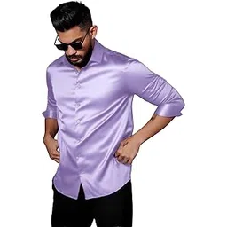 indoprimo Men's Stylish Solid Satin Casual Shirt for Men Full Sleeve-picture-40