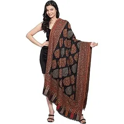 indowraps Women's Kaani Chinaar Leaf Woolen Shawl, Wrap, Warm and Soft, Faux Pashmina, 40x80 in-picture-44