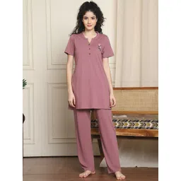 Indreams Women Round Neck Night suit-image-11