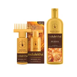 indulekha Bringha Hair Care Duo - Shampoo 340ml & Hair Oil 120ml-picture-22