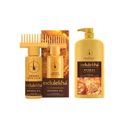 Indulekha Set of Bringha Hair Oil - 100 ml & Bringha Shampoo - 1 L-picture-16