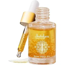 Indulgeo Essentials 24K Rose Gold Beauty Oil - 6ml | For Uneven Skin Tone, Dullness & Finelines | Anti-Aging, Lightweight, Makeup Face Primer | Made with 24k Gold Flakes, Rosehip Oil & Vitamin C & E-picture-46
