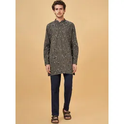 indus route by Pantaloons Abstract Printed Mandarin Collar Pure Cotton Straight Cotton-picture-39