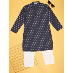 indus route by Pantaloons Boys Ethnic Motifs Printed Regular Kurta with Pyjamas-picture-11