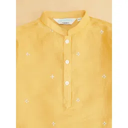 Indus Route by Pantaloons Boys Honey Mustard Solid Full Sleeves Kurta Sets image 4