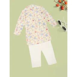 Indus Route by Pantaloons Boys Limeade Floral Print Kurta Set-picture-14
