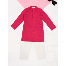 Indus Route by Pantaloons Boys Pink Kurta Set-picture-47