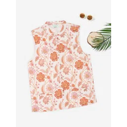 indus route by Pantaloons Boys Printed Mandarin Collar Pure Cotton Nehru Jacket-picture-37