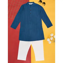 indus route by Pantaloons Boys Striped Mandarin Collar Regular Kurta with Pyjamas-picture-31