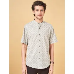 Indus Route by Pantaloons Desert Sage Regular Fit Printed Shirt-picture-24