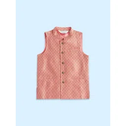 Indus Route by Pantaloons Kids Coral Printed Waistcoat-picture-28
