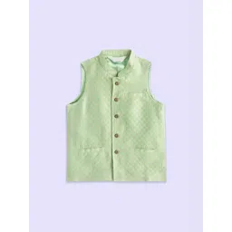 Indus Route by Pantaloons Kids Mint Green Printed Waistcoat-picture-13