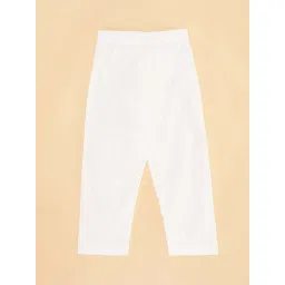 Indus Route by Pantaloons Kids Teal Blue & White Cotton Embroidered Full Sleeves Kurta Set image 5