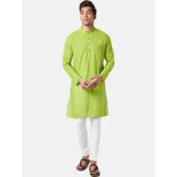 indus route by Pantaloons Mandarin Collar Pure Cotton Kurta-picture-23
