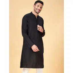 indus route by Pantaloons Mandarin Collar Straight Pure Cotton Kurta-picture-28
