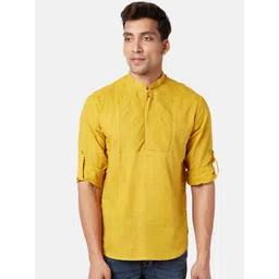 indus route by Pantaloons Mandarin Collar Thread Work Pure Cotton  Kurta-picture-34