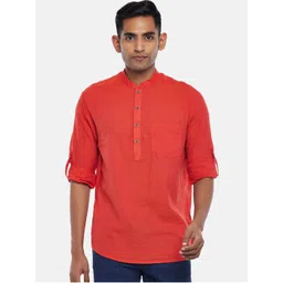 indus route by Pantaloons Men Coral Thread Work Kurta-picture-38