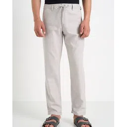 indus route by pantaloons Men Flat-Front Slim Fit Trousers-picture-15