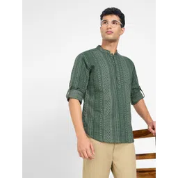 indus route by Pantaloons Men Geometric Printed Sequinned Pathani Kurta-picture-16