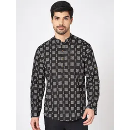 indus route by Pantaloons Men Geometric Printed Thread Work Kurta-picture-25
