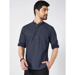 indus route by Pantaloons Men Geometric Thread Work Kurta-picture-19