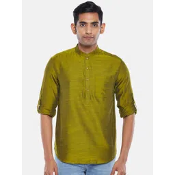 indus route by Pantaloons Men Olive Green Formal Shirt-picture-15