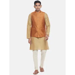 indus route by Pantaloons Men Rust Kurta with Pyjama-picture-31