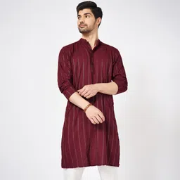 indus route by pantaloons Men Striped Cotton Blend Ethnic Dress-picture-15