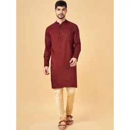 indus route by Pantaloons Men Thread Work Kurta-picture-38
