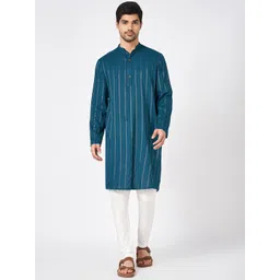 indus route by Pantaloons Men Thread Work Kurta-picture-18