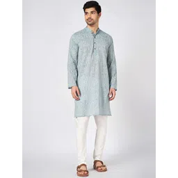 indus route by Pantaloons Men Thread Work Kurta-picture-19