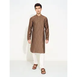 indus route by Pantaloons Men Thread Work Kurta-picture-10