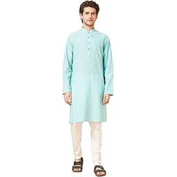 indus route by pantaloons Men's Cotton Solid Regular Kurta-picture-54
