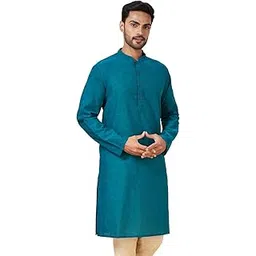 indus route by pantaloons Men's Cotton Solid Regular Long Kurta-picture-11