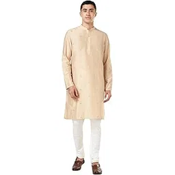 indus route by pantaloons Men's Viscose Blend Regular Fit Thread Embroidery Kurta-picture-11