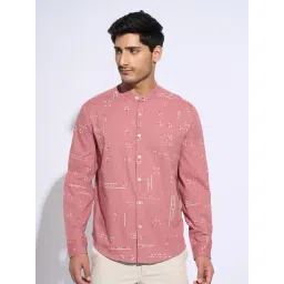 Indus Route By Pantaloons Pink Cotton Regular Fit Printed Shirt-picture-29