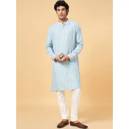 indus route by Pantaloons Striped Embroidered Thread Work Straight Kurta-picture-34