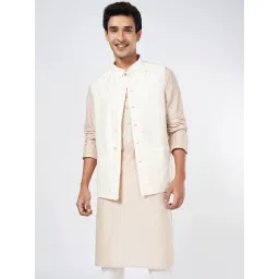 Indus Route by Pantaloons White Pearl Self designed/Jacquard Regular fit Self Formal Coats & Jackets-picture-31