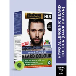 Indus Valley Men Beard Colour100% Botanical Hypo Allergic Dark Brown 115g-picture-10