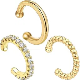indusoire 3Pcs Ear Cuffs Without Piercing, Clip On Earrings for Non Pierced Ears, Earcuffs Earrings, Elegant Cuff Earrings for Women Fashion, A Gift Suitable for Women.-picture-41