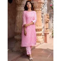 indy Raaga Checked Boat Neck Tunic & Trousers Co-Ord Set-picture-21