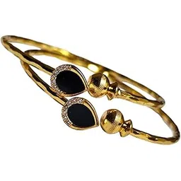 ineess jewels Five Metal Impon Bracelets | Black Round Openable Anti Tarnish Bracelets for Womens | Bangles for Girls, Ladies, Rakhi Gift, Birthday Gift-picture-16
