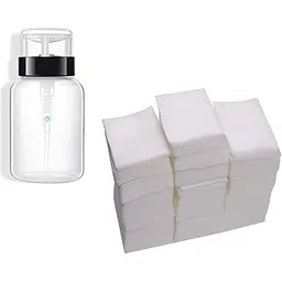 inence INENCE® 1 Pc 200ml Push Down Empty Lockable Pump Dispenser Bottle for Nail Polish & (1000 Pcs) Nail Wipes Lint Free Gel Nail Polish Removers Cotton Pads Eyelash Extension Glue Cleaning Wipes-picture-17